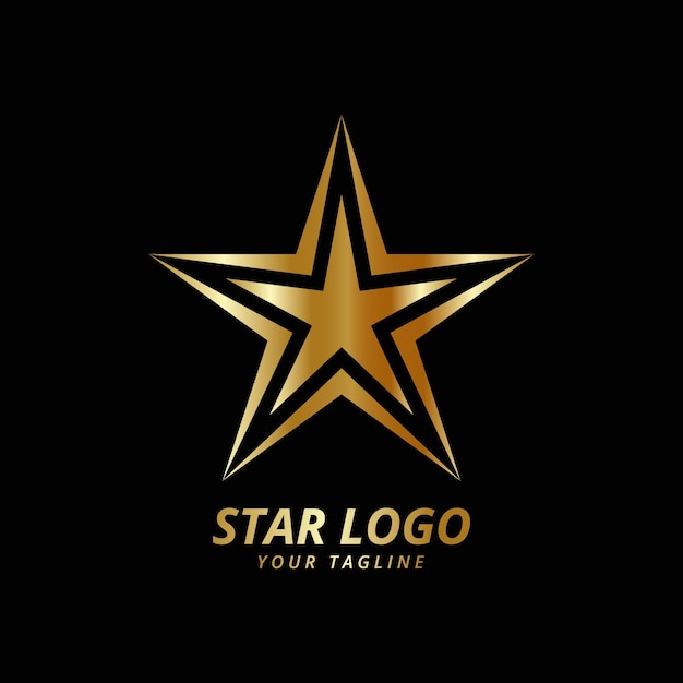 Vecteur de logo étoile d'or Illustration avec fond noir