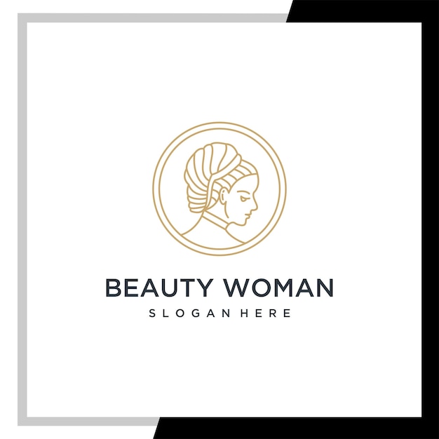 Vecteur de logo de femme de beauté