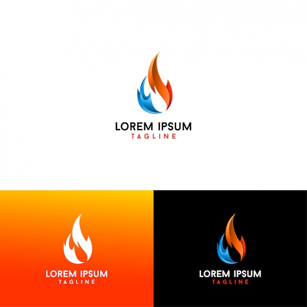 Vecteur De Logo Flamme 3d