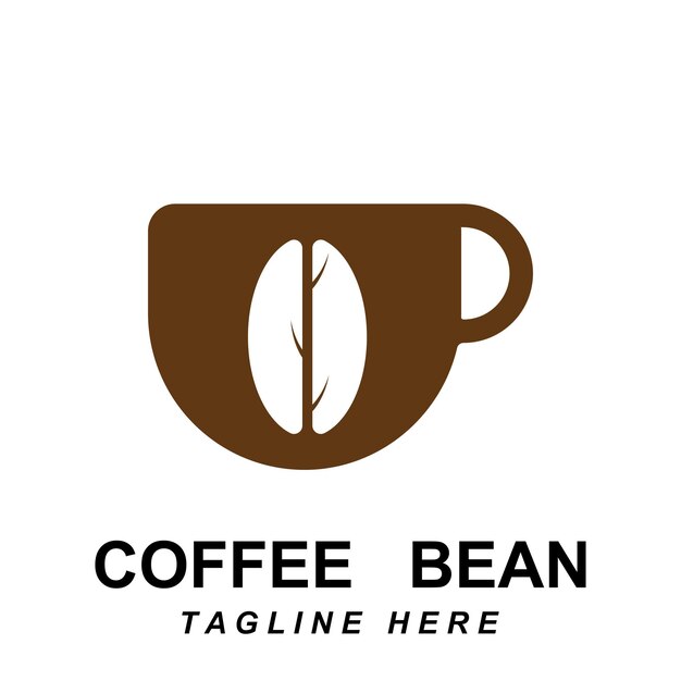 Vecteur De Logo De Grain De Café Avec Modèle De Slogan