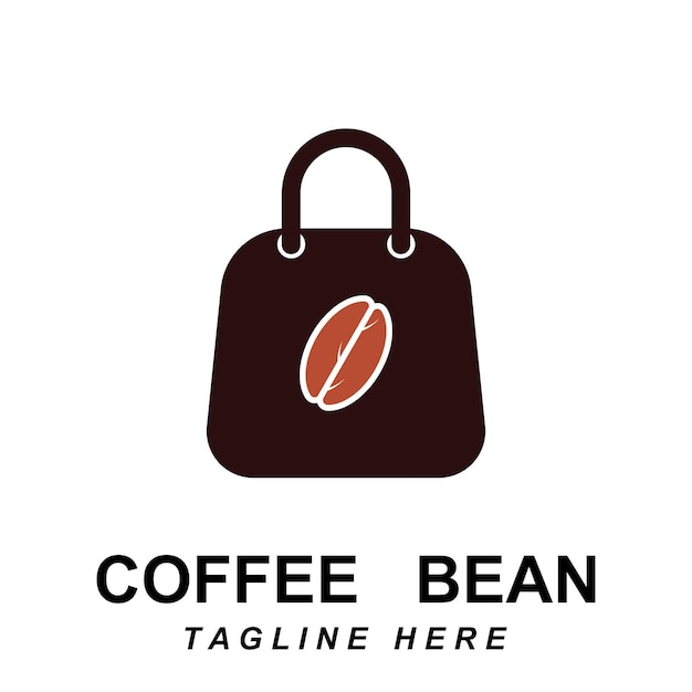 Vecteur De Logo De Grain De Café Avec Modèle De Slogan