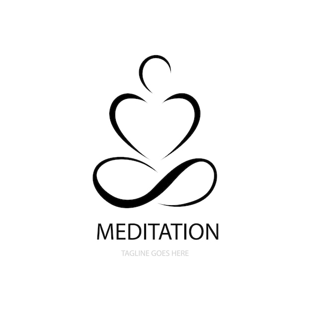 Vecteur vecteur de logo d'icône de méditation de yoga gratuit