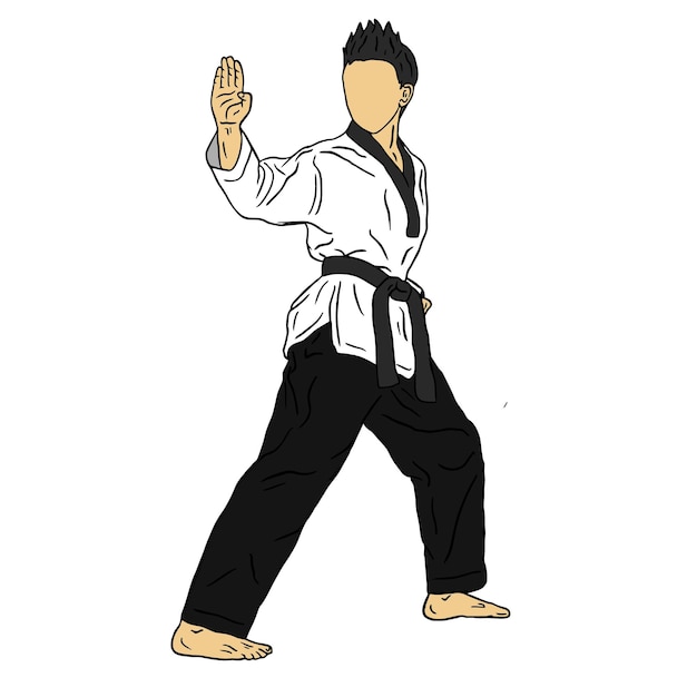 vecteur de logo d'icône de personnage de taekwondo