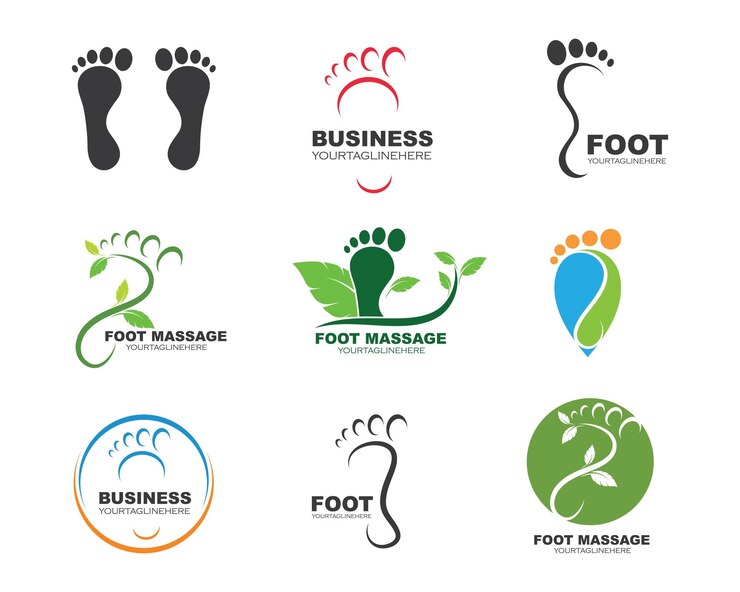 Vecteur de logo d'illustration de pied pour la conception de massothérapeute d'affaires