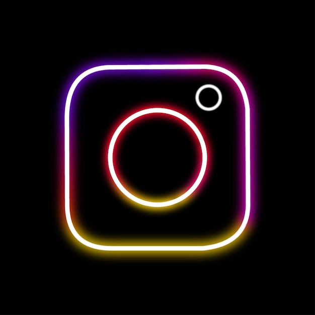 Vecteur de logo instagram néon