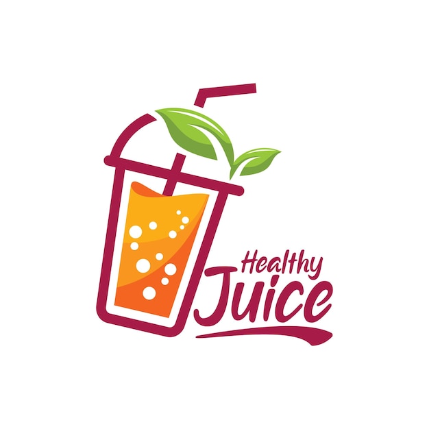 Vecteur de logo de jus sain et frais