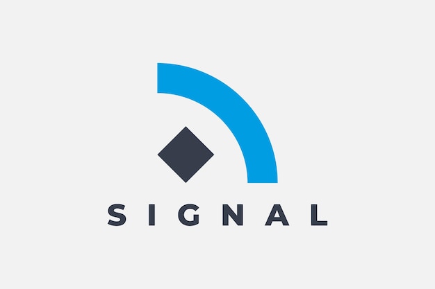 Vecteur vecteur de logo de marque ou de société sans fil minimaliste logo d'icône d'onde de signal et de connexion internet