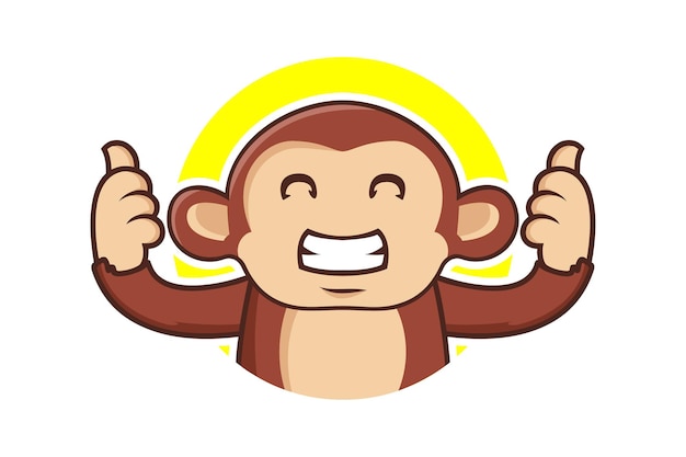 Vecteur De Logo De Mascotte De Singe Illustration Vectorielle Animale Logo De Singe Geek Icône De Vecteur De Chimpanzé
