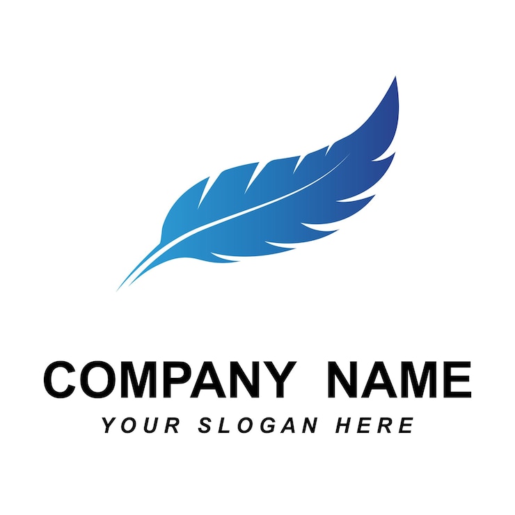 Vecteur vecteur de logo plume avec modèle de slogan