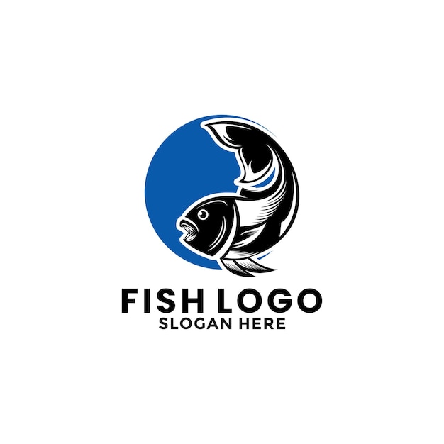 Vecteur de logo de poisson Modèle de conception de logo de magasin de poissons de logo de pêche