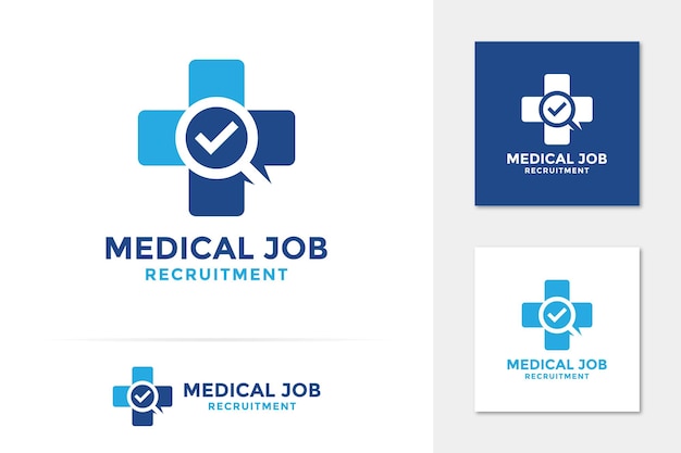 Vecteur De Logo De Recherche D'emploi Médical