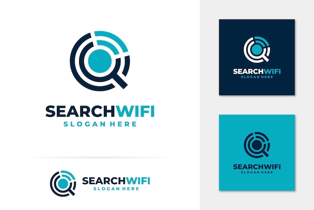 Vecteur de logo de recherche de signal Wifi