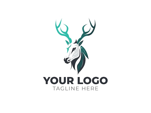 Vecteur de logo tête de cerf pour une image de marque élégante