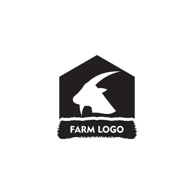 Vecteur vecteur de logo de tête de chèvre et logo vectoriel de chèvre