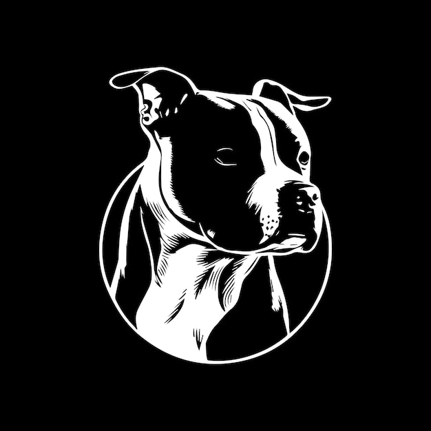vecteur de logo de tête de chien bull terrier, logo de visage de chien isolé sur fond noir. logo de chien, icône