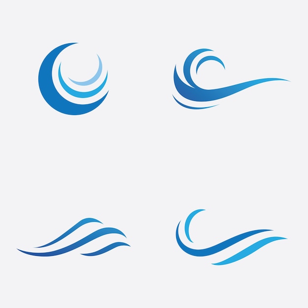 Vecteur De Logo De Vague Bleue. Conception De Modèle D'illustration De Vague D'eau