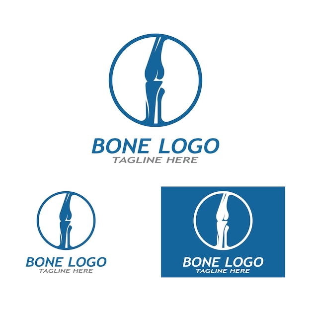 Vecteur de logos et de symboles d'os de jambe