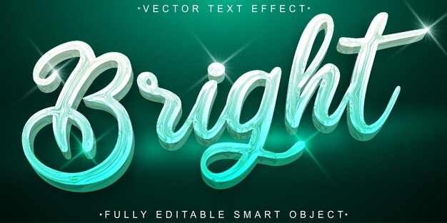 Vecteur lumineux turquoise entièrement modifiable Effet de texte d'objet intelligent