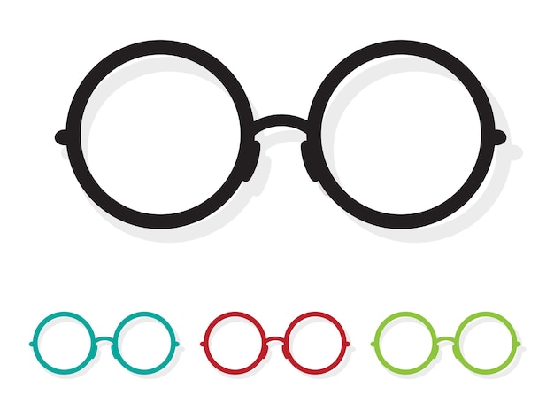 Vecteur vecteur de lunettes blanches sur fond blanc illustration vectorielle en couches modifiable facile