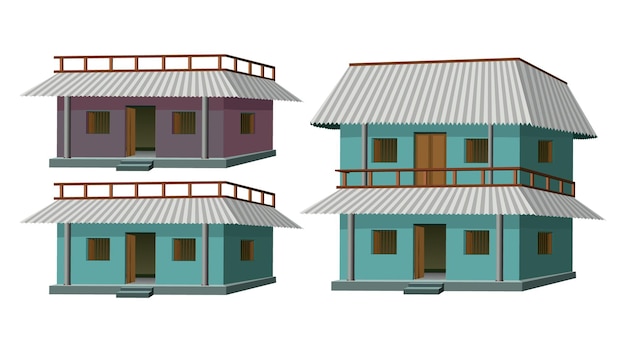 Vecteur de la maison du village pour le dessin animé