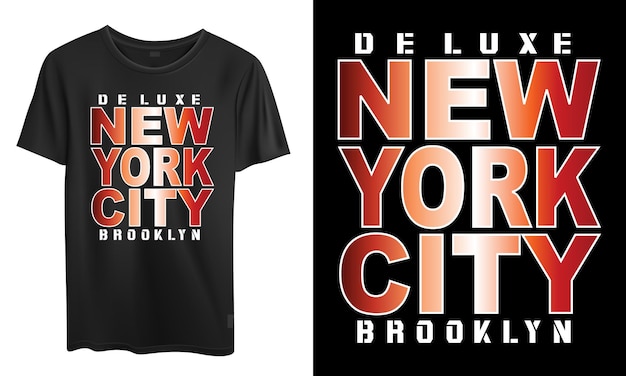 Vecteur Maquette T Shirt New York Lettrage Typographie Design