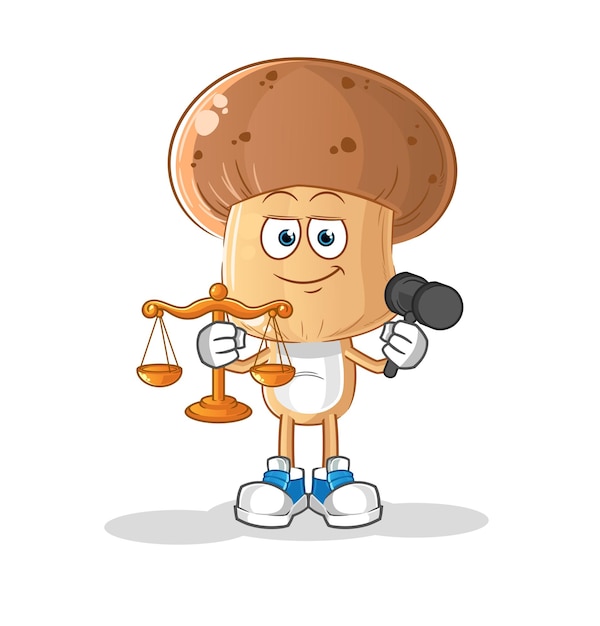 Vecteur De Mascotte De Dessin Animé De Dessin Animé D'avocat De Tête De Champignon