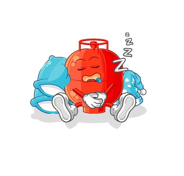 Vecteur De Mascotte De Dessin Animé De Personnage De Couchage De Bouteille De Gaz