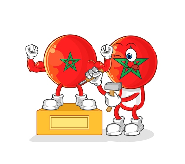 Vecteur vecteur de mascotte de dessin animé de personnage de sculpteur maroc