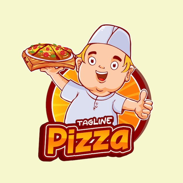 Vecteur De Mascotte De Personnage De Pizza Alimentaire