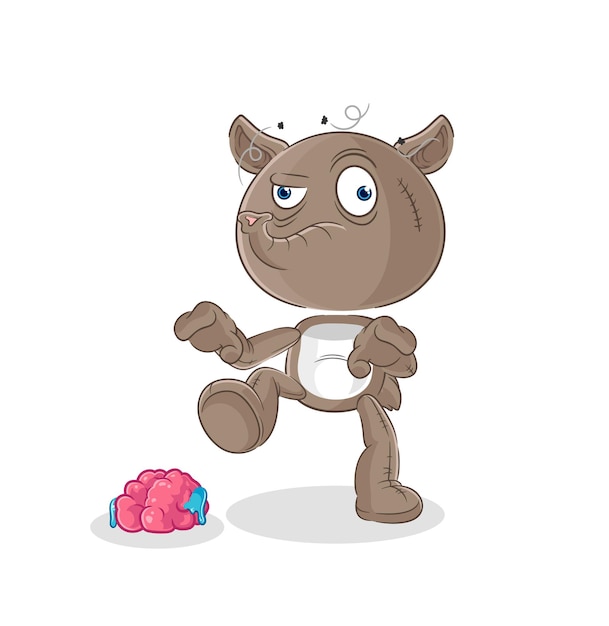 Vecteur de mascotte de personnage zombie Tapir