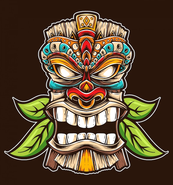 Vecteur de masque Tiki