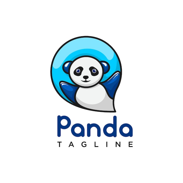 Vecteur vecteur mignon de conception de logo de panda
