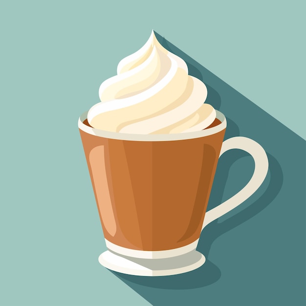 Vecteur le vecteur milk_cream_coffee_flat_icon_with_long_shadow