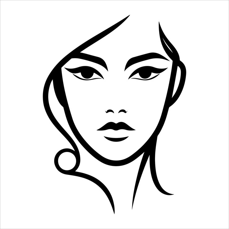 Vecteur vecteur minimal beauté logo du visage de la femme vecteur de silhouette