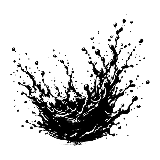 vecteur minimal des silhouettes d'éclaboussure d'eau vecteur de silhouette