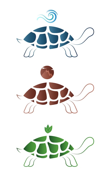 Vecteur le vecteur de minimalisme du logo de la tortue en ligne