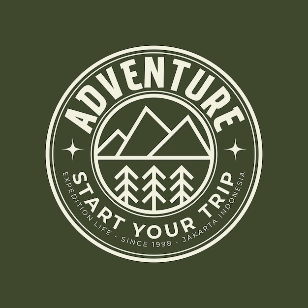 vecteur minimaliste de logo aventure monoline