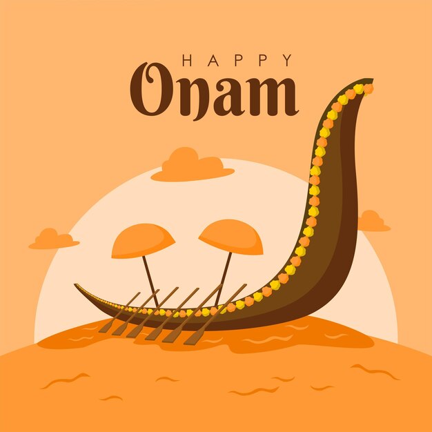 Vecteur de modèle de bannière Happy onam