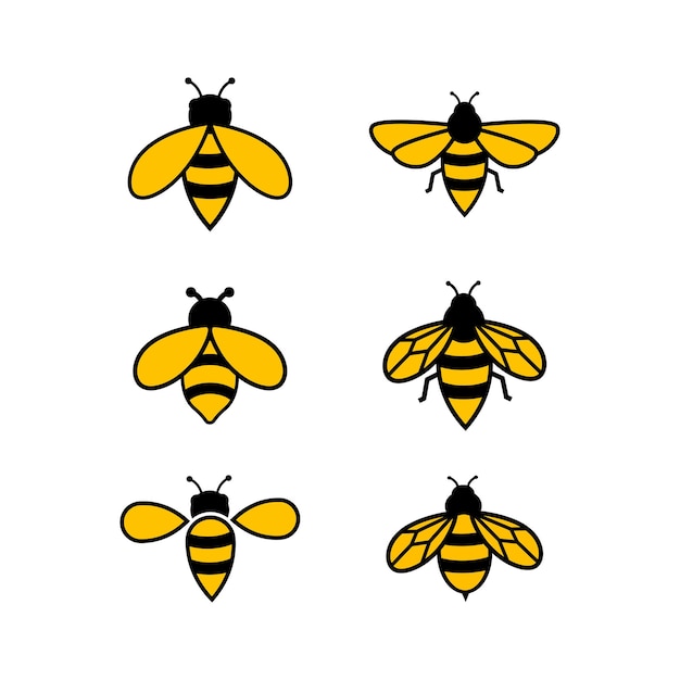 Vecteur De Modèle De Conception D'icône De Logo D'abeille