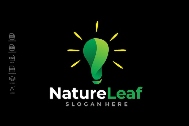 Vecteur De Modèle De Conception De Logo De Feuille De Nature Verte Moderne