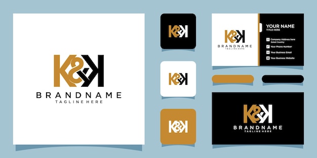 Vecteur De Modèle De Conception De Logo Lettre Initiale Kk Avec Conception De Carte De Visite Vecteur Premium