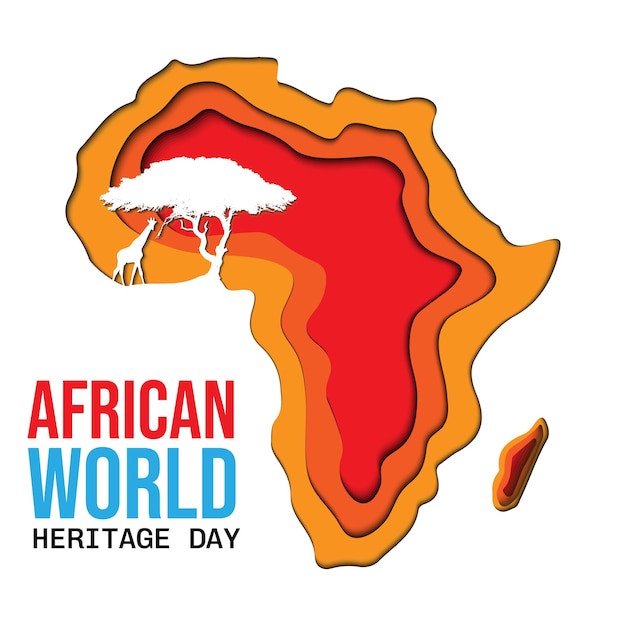 Vecteur de modèle de journée du patrimoine mondial africain