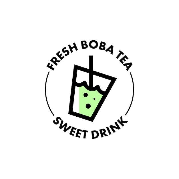 Vecteur de modèle de logo de boisson Boba