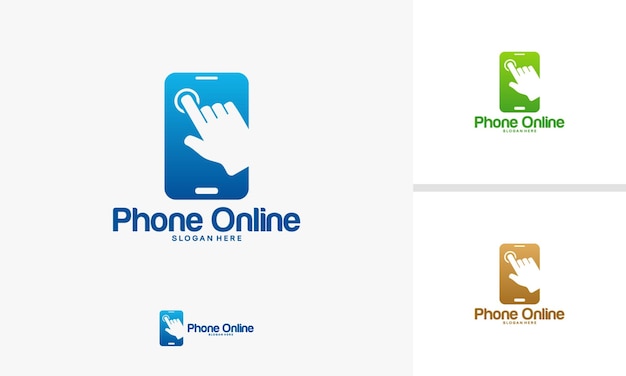 Vecteur De Modèle De Logo En Ligne De Téléphone, Vecteur De Modèle De Logo Mobile Touch