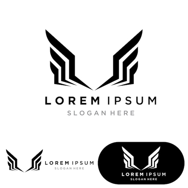 Vecteur de modèle de logo d'oiseau de faucon d'aile