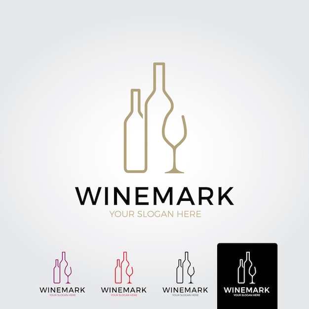 Vecteur de modèle de logo de vin minimal