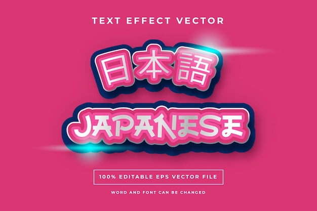 Vecteur De Modèle Modifiable D'effet De Texte Japonais