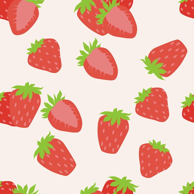 Vecteur vecteur de modèle sans couture de fruits illustration fraise