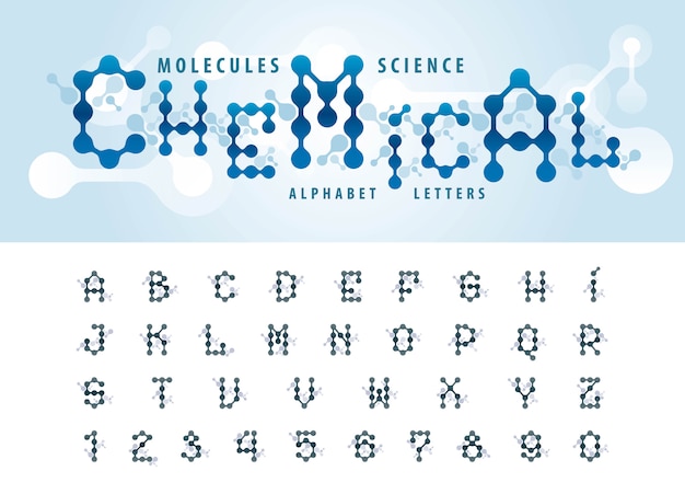 Vecteur De La Molécule Abstraite Alphabet Lettres Et Chiffres