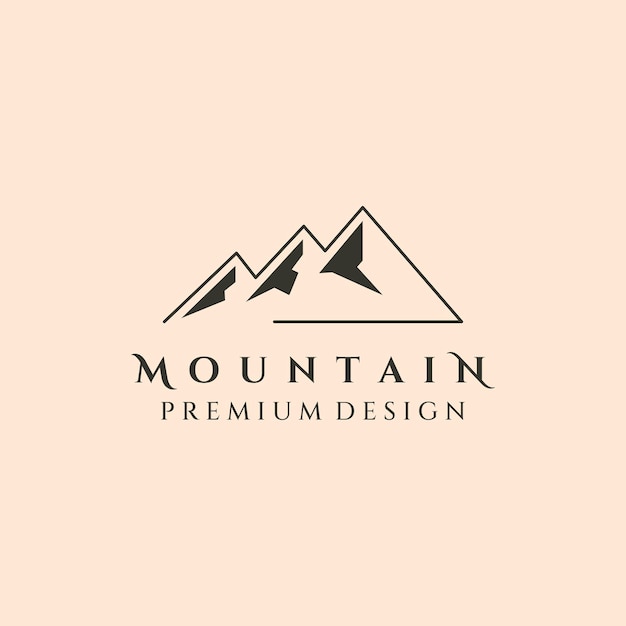 Vecteur De Montagne Ligne Art Logo Symbole Illustration Design